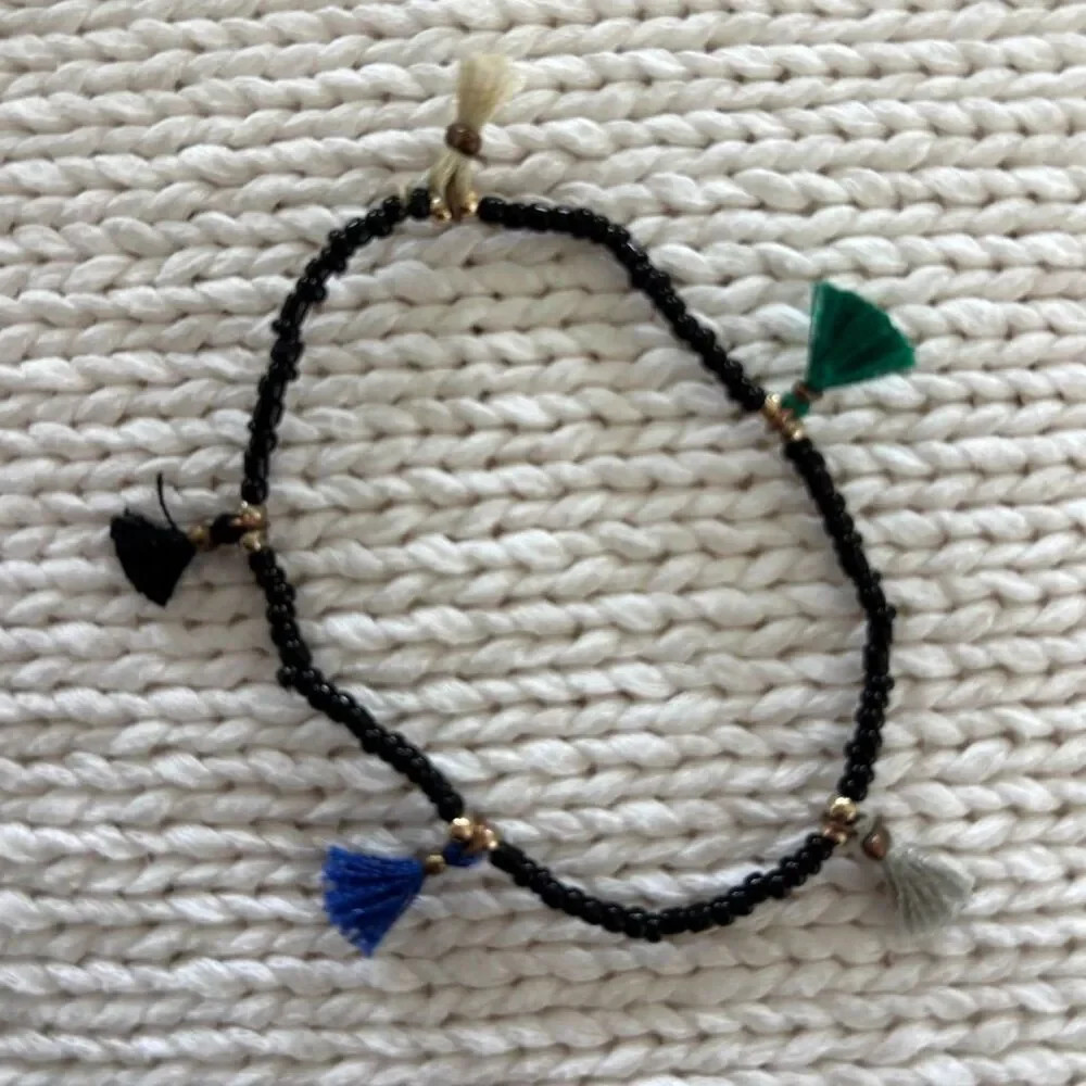MudLOVE Live Simply Ceramic Bracelet Tassel Set Lot Boho Stack Blue Black